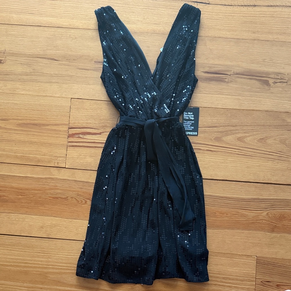 Express Black Sequin  Dress